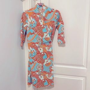J.McLaughlin XS faux wrap dress. Catalina cloth.